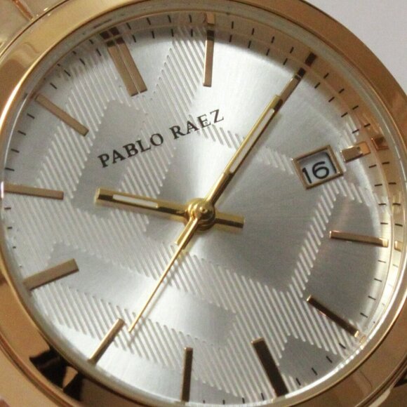 Ladies Quartz Fashion Watch Gold Tone Silver Dial 34mm - Picture 12 of 13